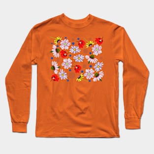 Perennials Flower Design Long Sleeve T-Shirt